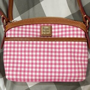 Dooney & Bourke Pink and White Gingham Crossbody Bag